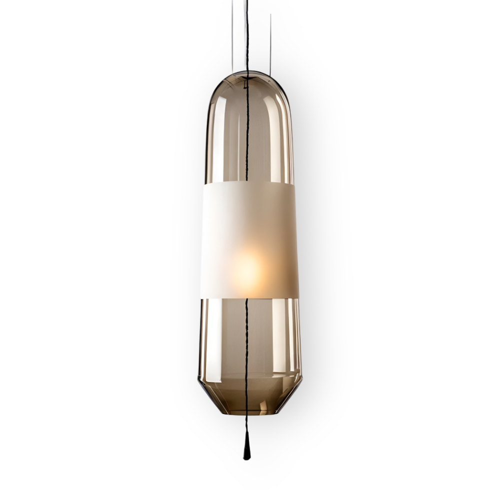 ElonGlass Pendelleuchte - E14 Sockel, Vintage Hängelampe mit Offenem Design