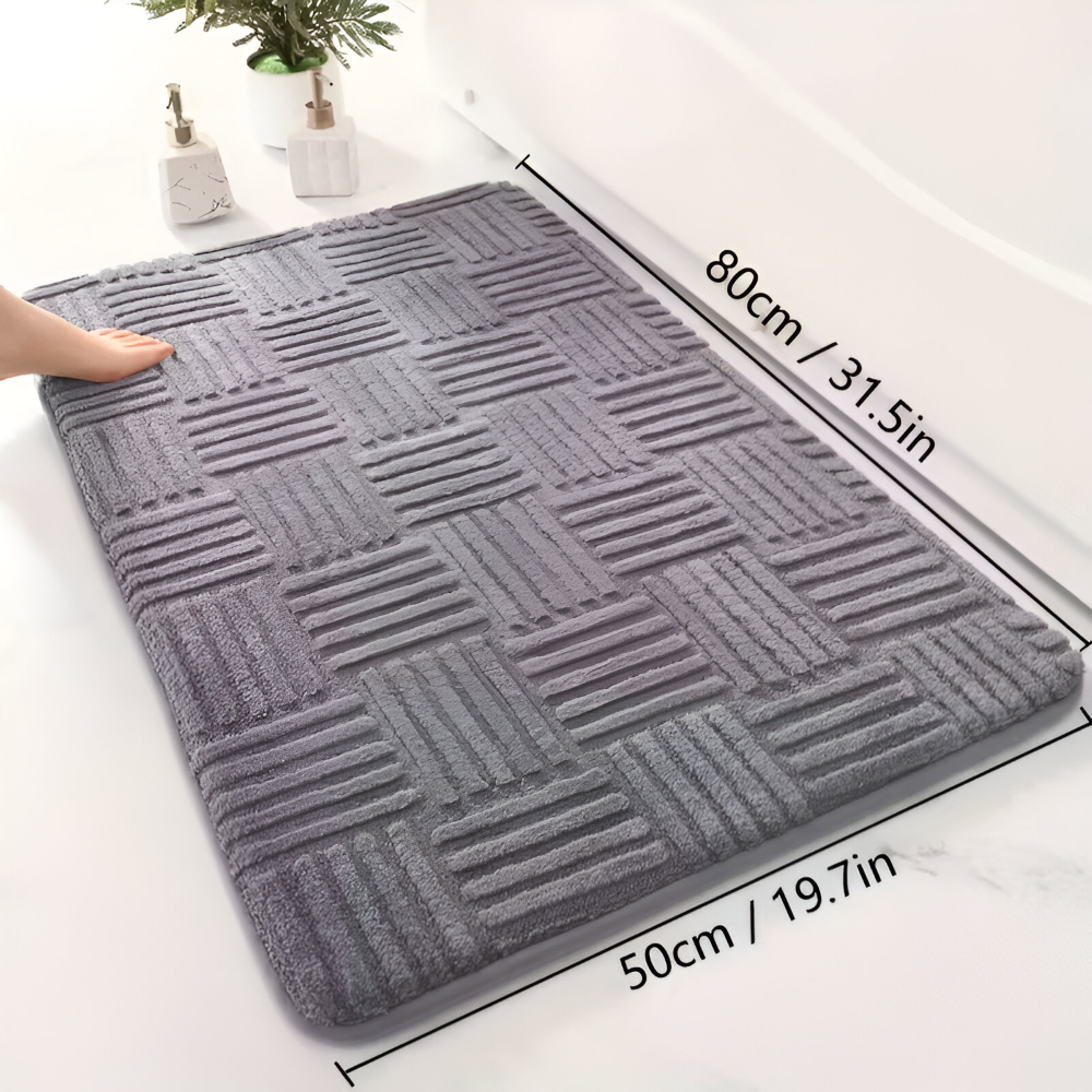 Extra Dicke Rutschfeste Badematte mit Gestreiftem Design - Weich und Hoch Absorbierend für das Badezimmer