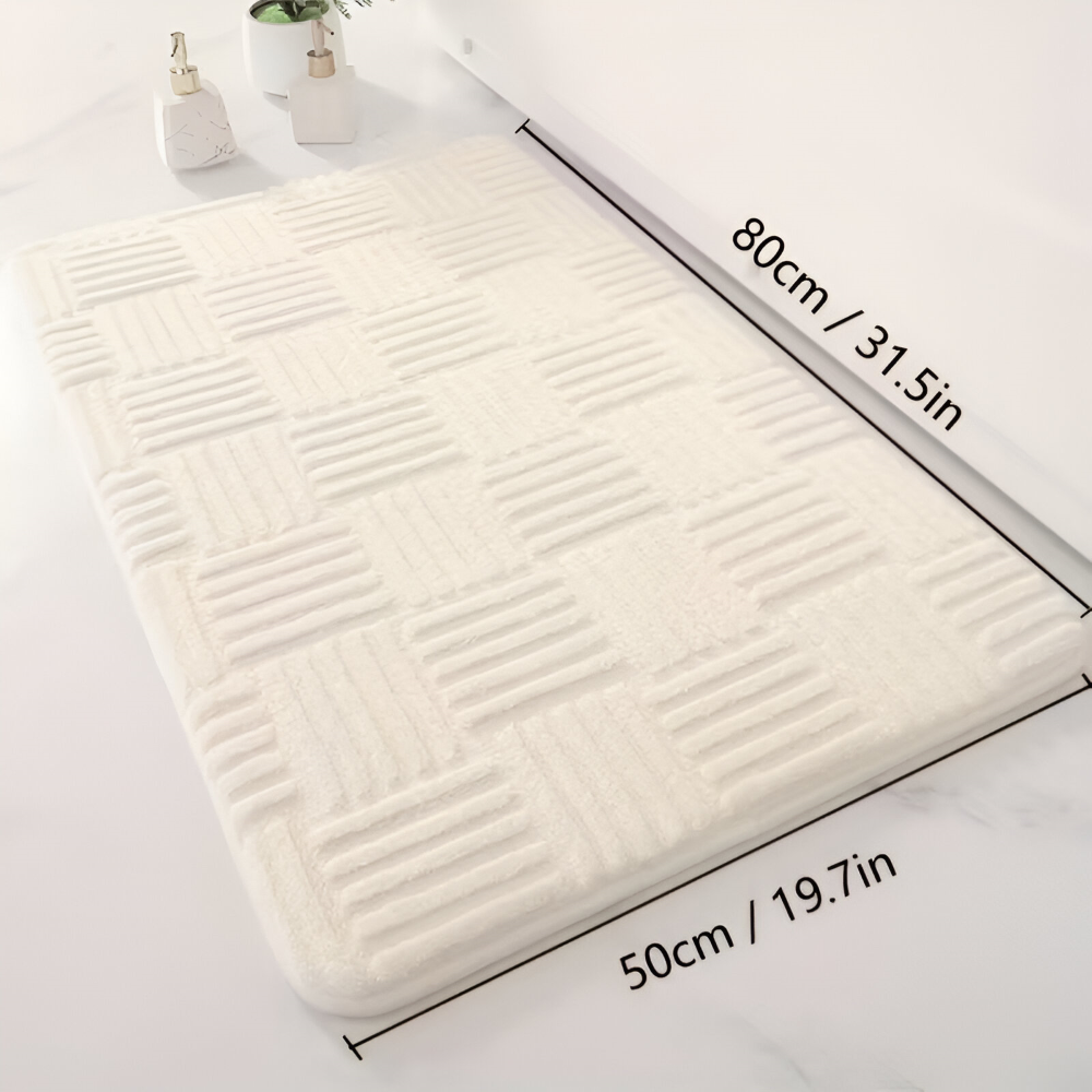 Extra Dicke Rutschfeste Badematte mit Gestreiftem Design - Weich und Hoch Absorbierend für das Badezimmer