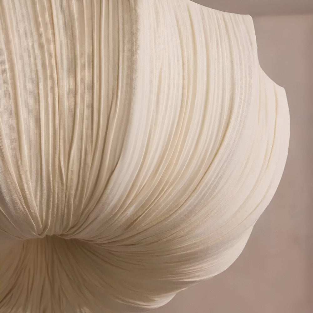 Stoff Wabi-Sabi Stil Pendelleuchte - Rustikale Gewellte Schalenform Hängelampe