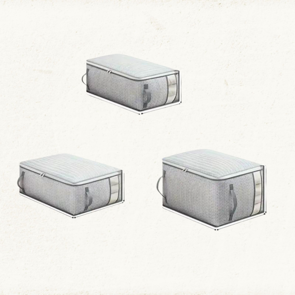 Faltbare Aufbewahrungstasche Mit Reißverschluss - Atmungsaktiv Mit Klarsichtfenster Für Schlafzimmerorganisation 0