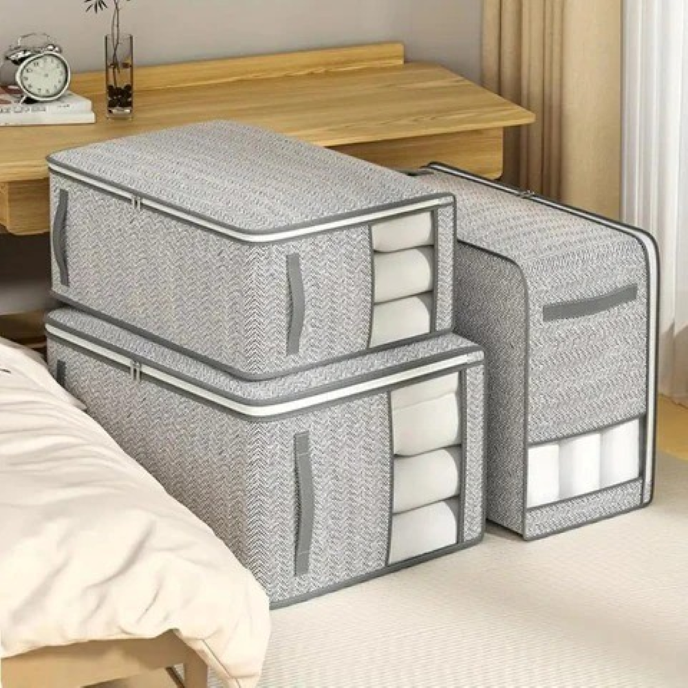 Faltbare Aufbewahrungstasche Mit Reißverschluss - Atmungsaktiv Mit Klarsichtfenster Für Schlafzimmerorganisation
