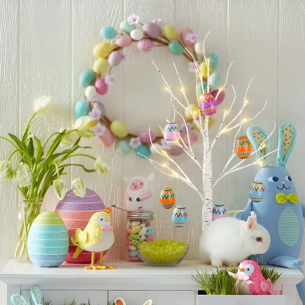 FanciBright Osterdeko - Ostern LED Bonsai Baum - Stilvolle Ostern Baum Ornamente