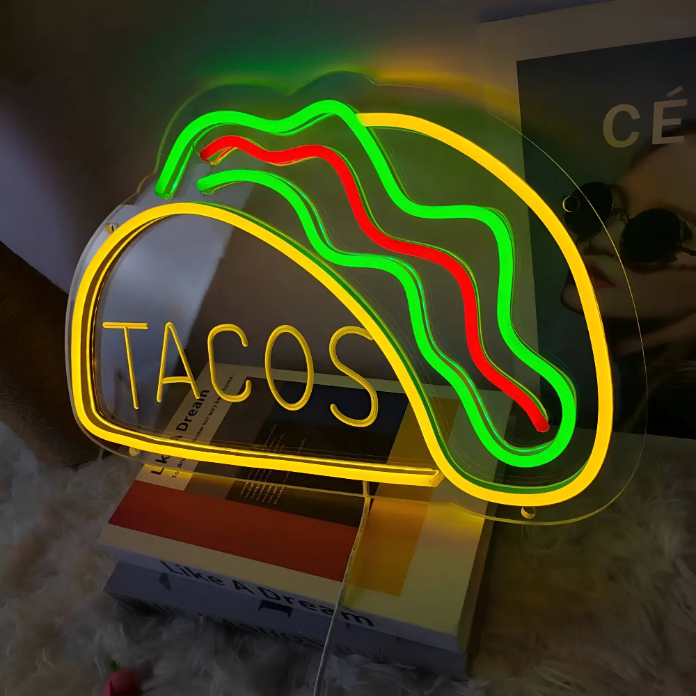 Fastfood Neon Sign - Buntes Fast Food Schild