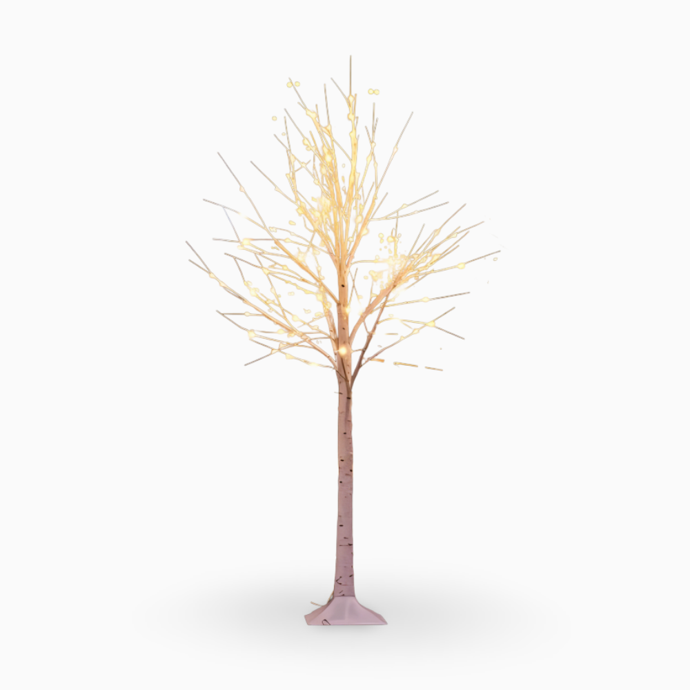 Faux Weihnachtsbaum - 132 LED Beleuchteter Birkenbaum - USB Betriebene Stehlampe
