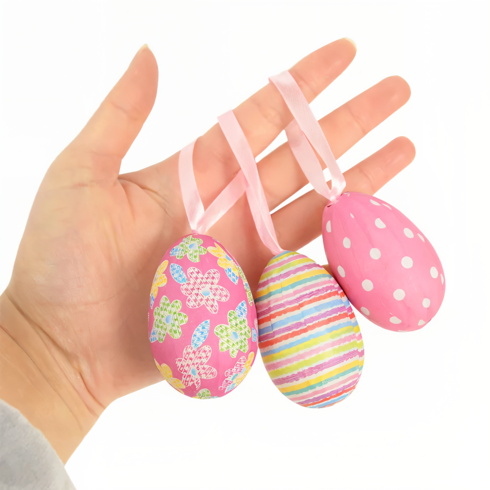 Faux Ostereier - 12pcs Bunte Künstliche Eier Hängende Osterdeko