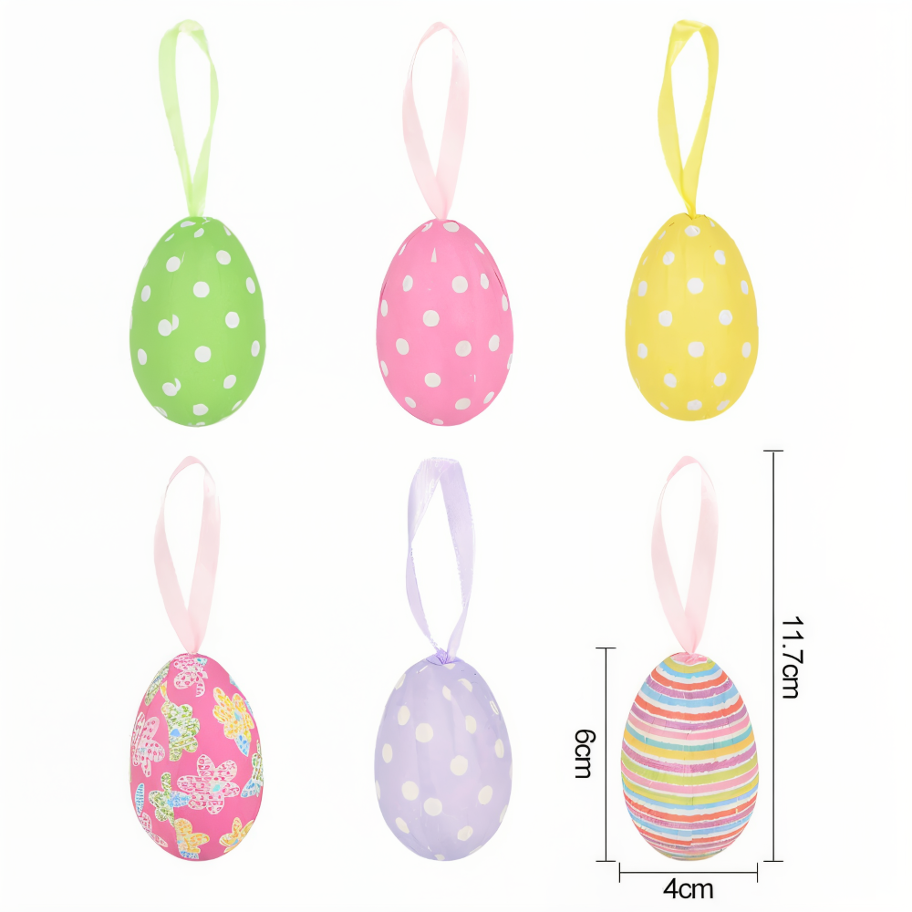 Faux Ostereier - 12pcs Bunte Künstliche Eier Hängende Osterdeko