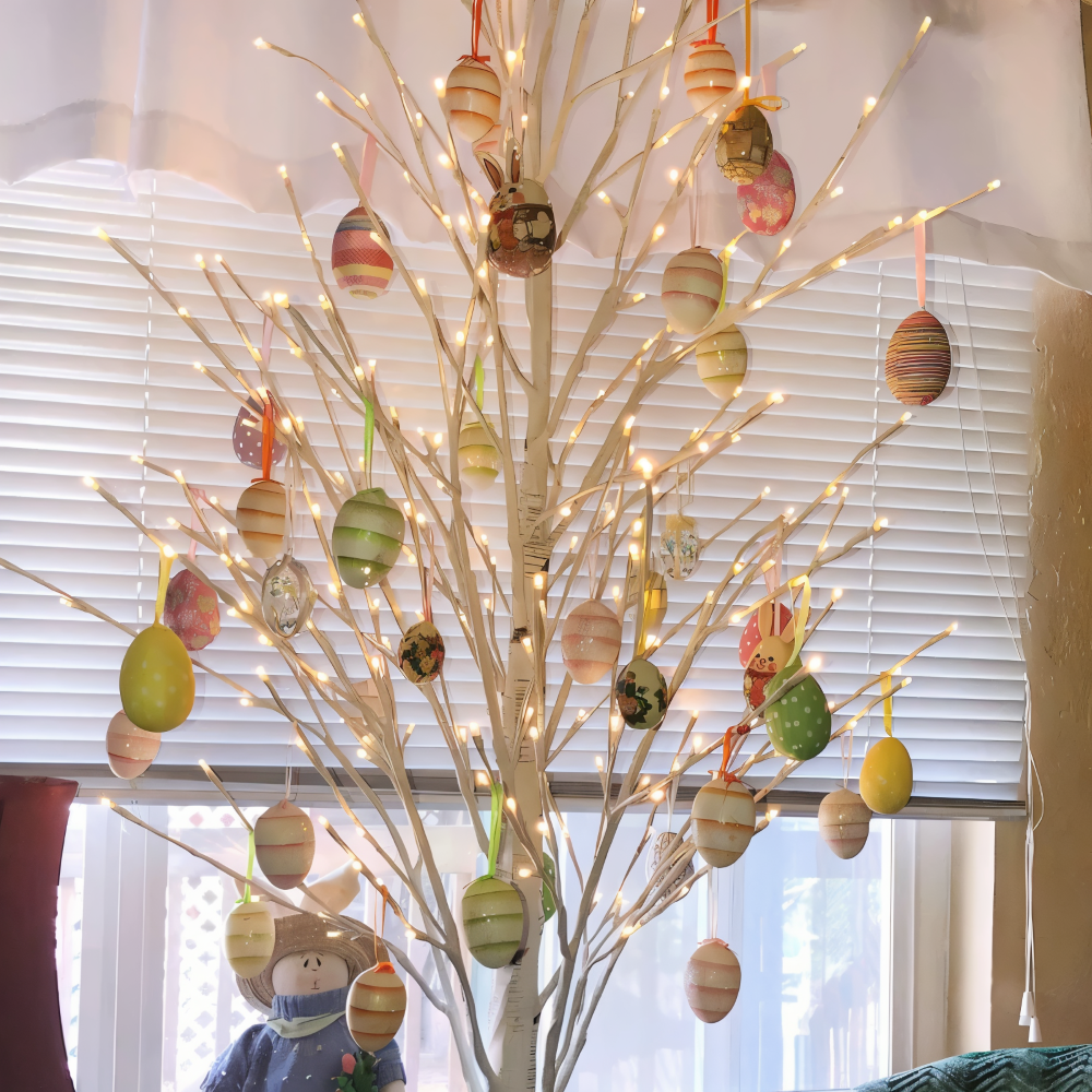 Faux Ostereier - 12pcs Bunte Künstliche Eier Hängende Osterdeko