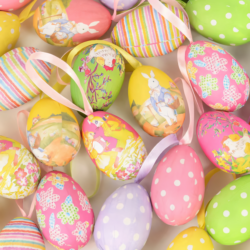 Faux Ostereier - 12pcs Bunte Künstliche Eier Hängende Osterdeko