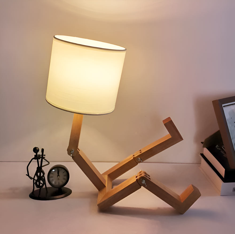 Flexible WoodMan Lampe - Massivholz-Roboter-Schreibtischlampe
