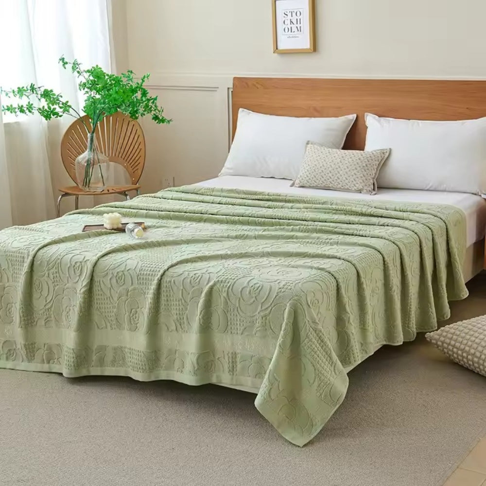 Flora Tagesdecke | 100% Baumwolle, Atmungsaktiv mit Blumenmuster 3