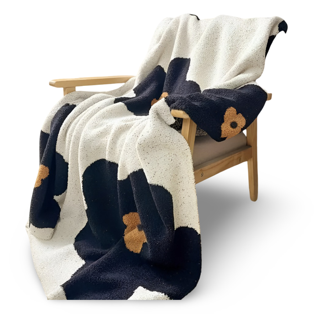 Blumenmuster Strick Kusheldecke – Gemütliche und Stilvolle Wohndecke für Ihr Zuhause