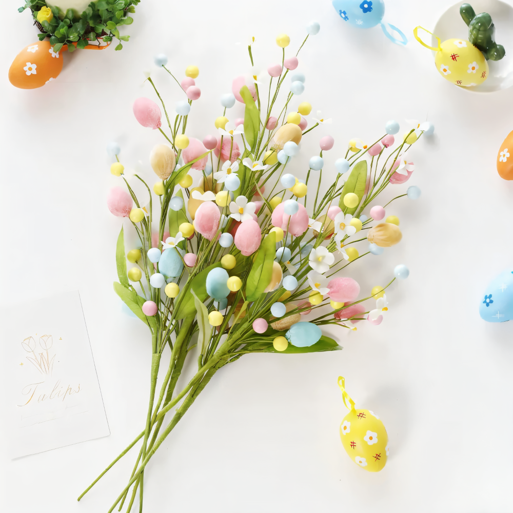 Floret Pastell Osterei Rebe - 50cm Biegsame Faux Floralen Zweig für Osterdeko