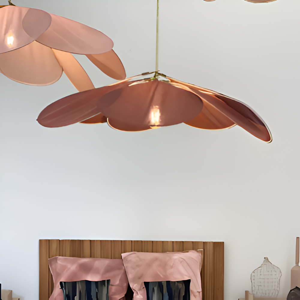 FloryVint Pendelleuchte - Vintage Blumen Design Stoff Hängelampe