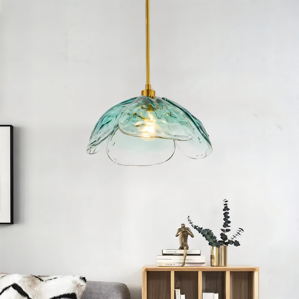Blumen Gloss Pendelleuchte - Stilvolle Bunte Florale LED Hängelampe
