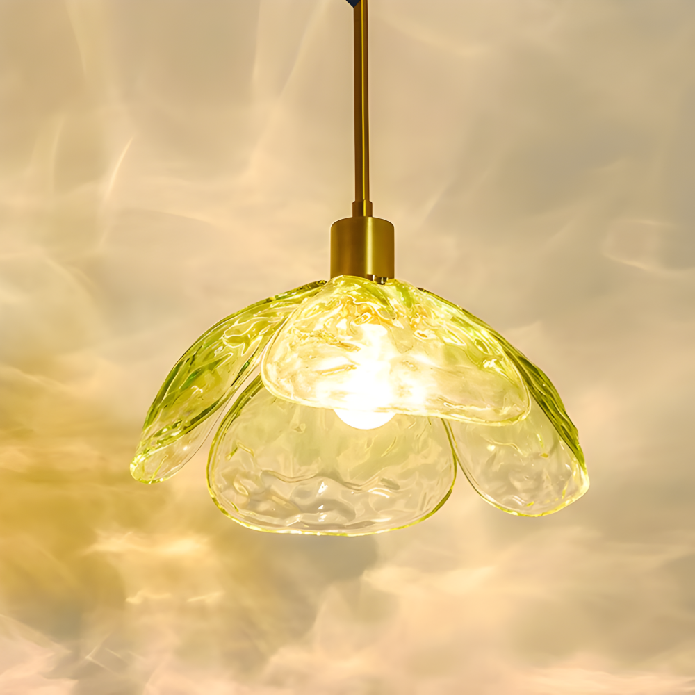 Blumen Gloss Pendelleuchte - Stilvolle Bunte Florale LED Hängelampe