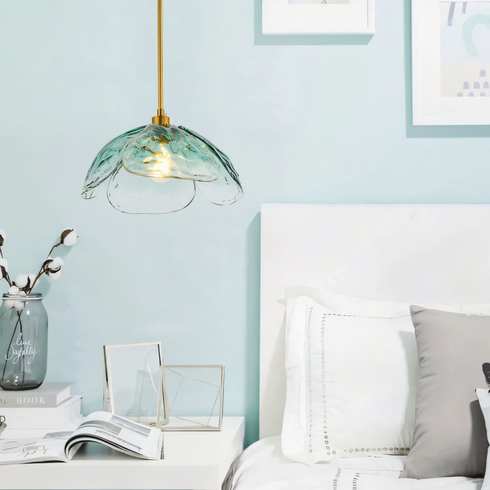 Blumen Gloss Pendelleuchte - Stilvolle Bunte Florale LED Hängelampe