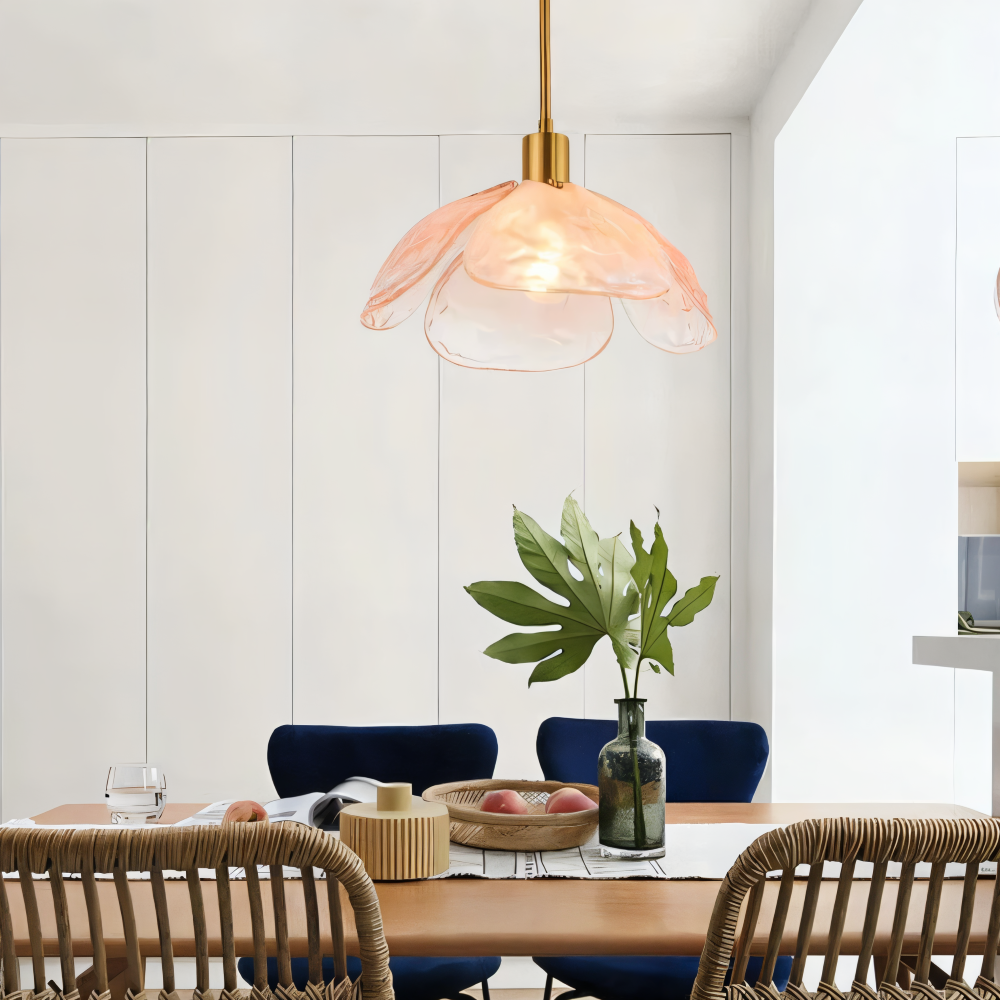 Blumen Gloss Pendelleuchte - Stilvolle Bunte Florale LED Hängelampe