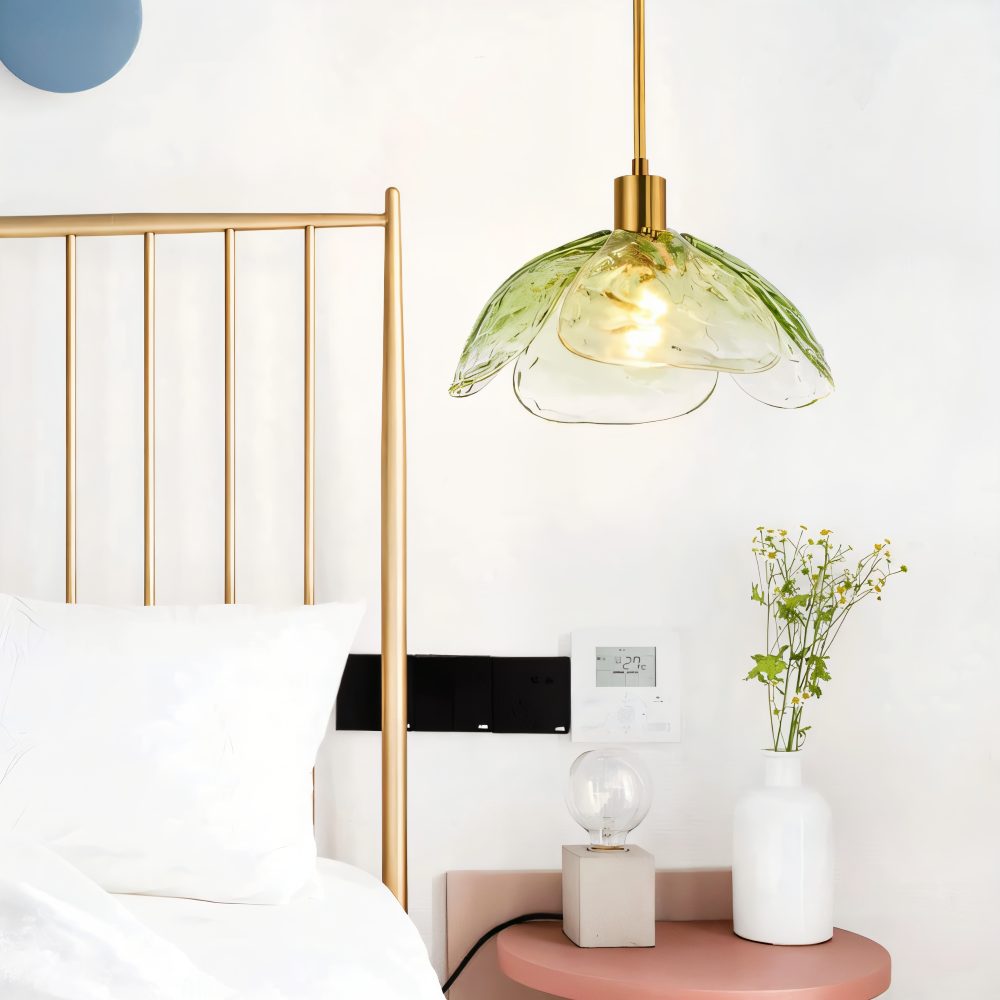 Blumen Gloss Pendelleuchte - Stilvolle Bunte Florale LED Hängelampe