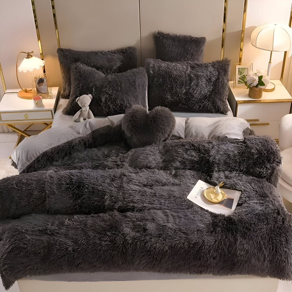 FlufFur Bettwäsche - Ultra Flauschige Fleece Bettdecke - Atmungsaktive Bettwäsche Set