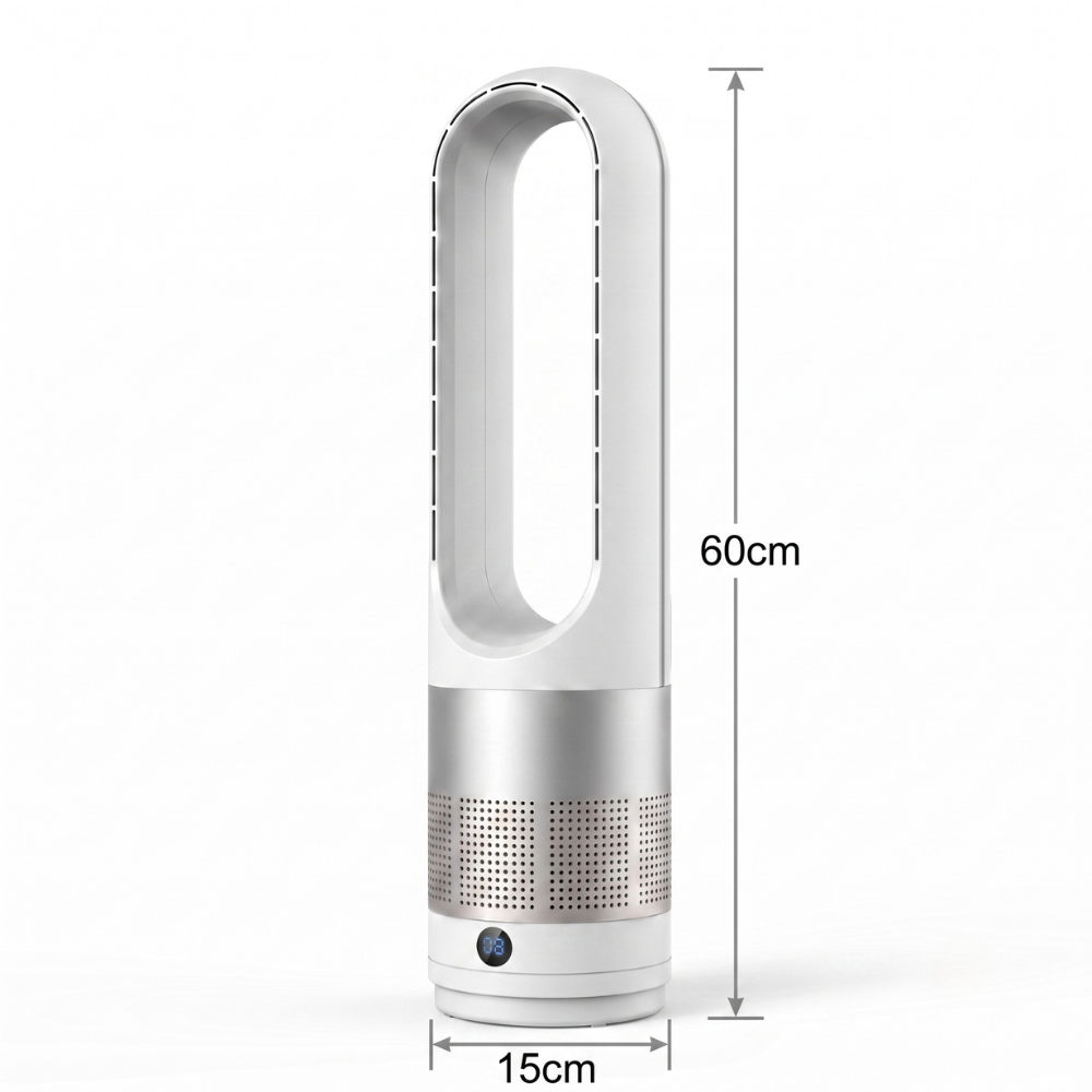Flügelloser Ventilator mit Fernbedienung – Leiser Turmventilator mit bürstenlosem DC-Motor für Schlafzimmer & Wohnzimmer