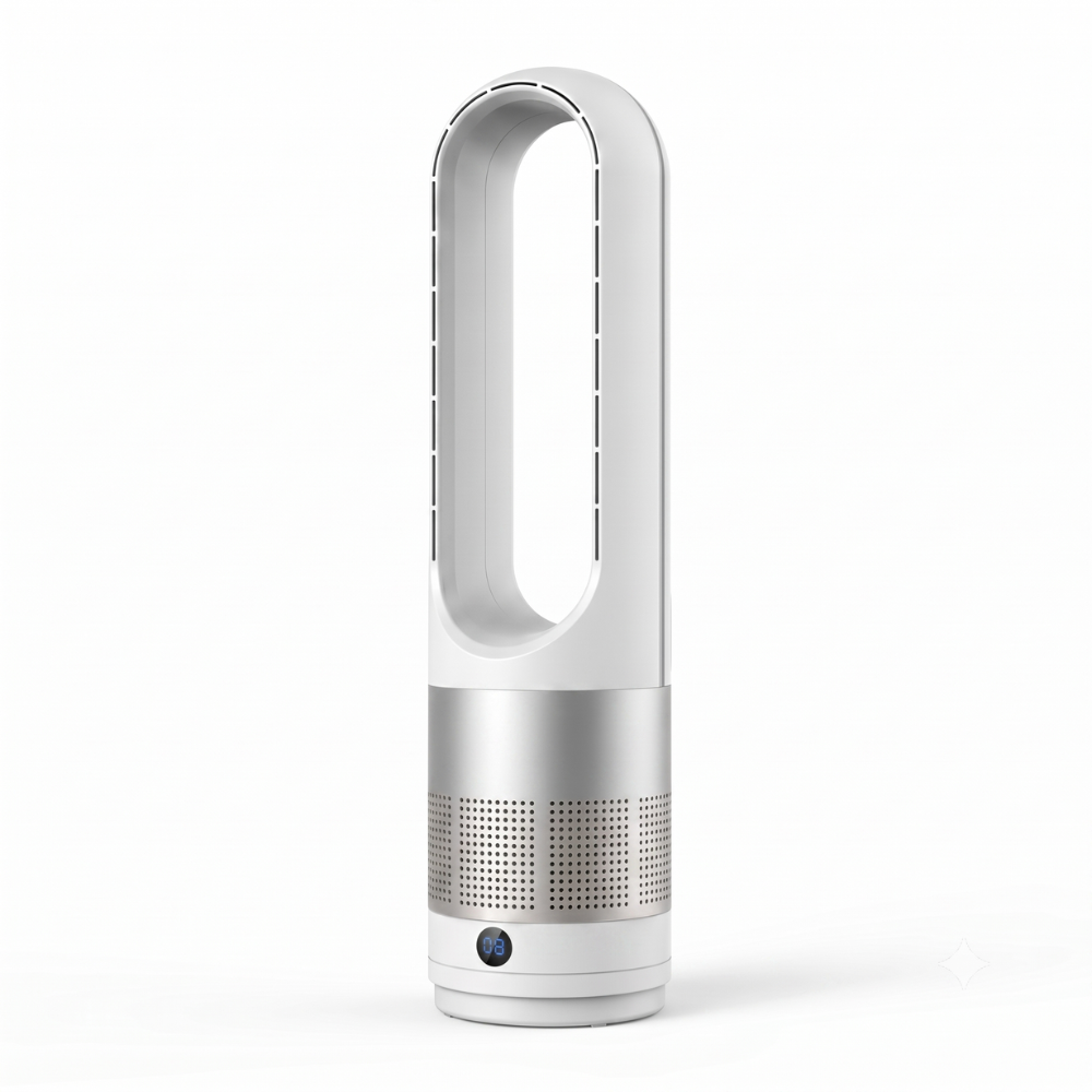 Flügelloser Ventilator mit Fernbedienung – Leiser Turmventilator mit bürstenlosem DC-Motor für Schlafzimmer & Wohnzimmer