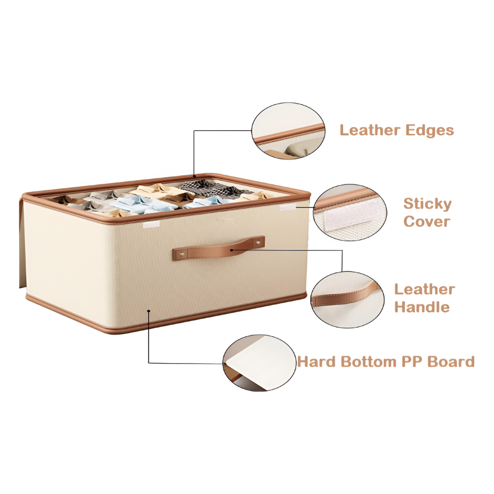 Faltbare Aufbewahrungsbox mit Deckel & Stahlrahmen – Kleiderschrank Organizer