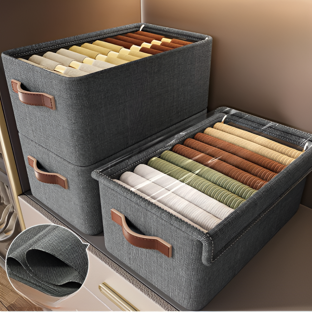 Faltbare Aufbewahrungsbox mit Deckel & Stahlrahmen – Kleiderschrank Organizer