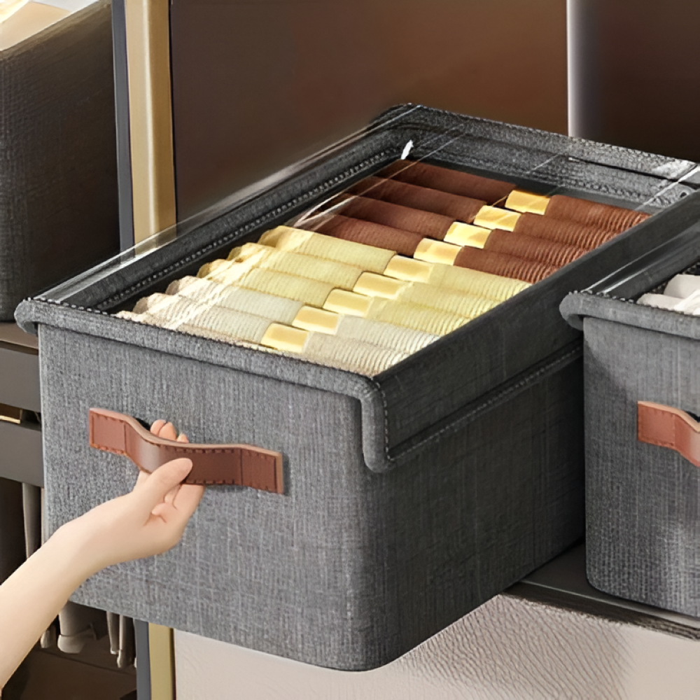Faltbare Aufbewahrungsbox mit Deckel & Stahlrahmen – Kleiderschrank Organizer