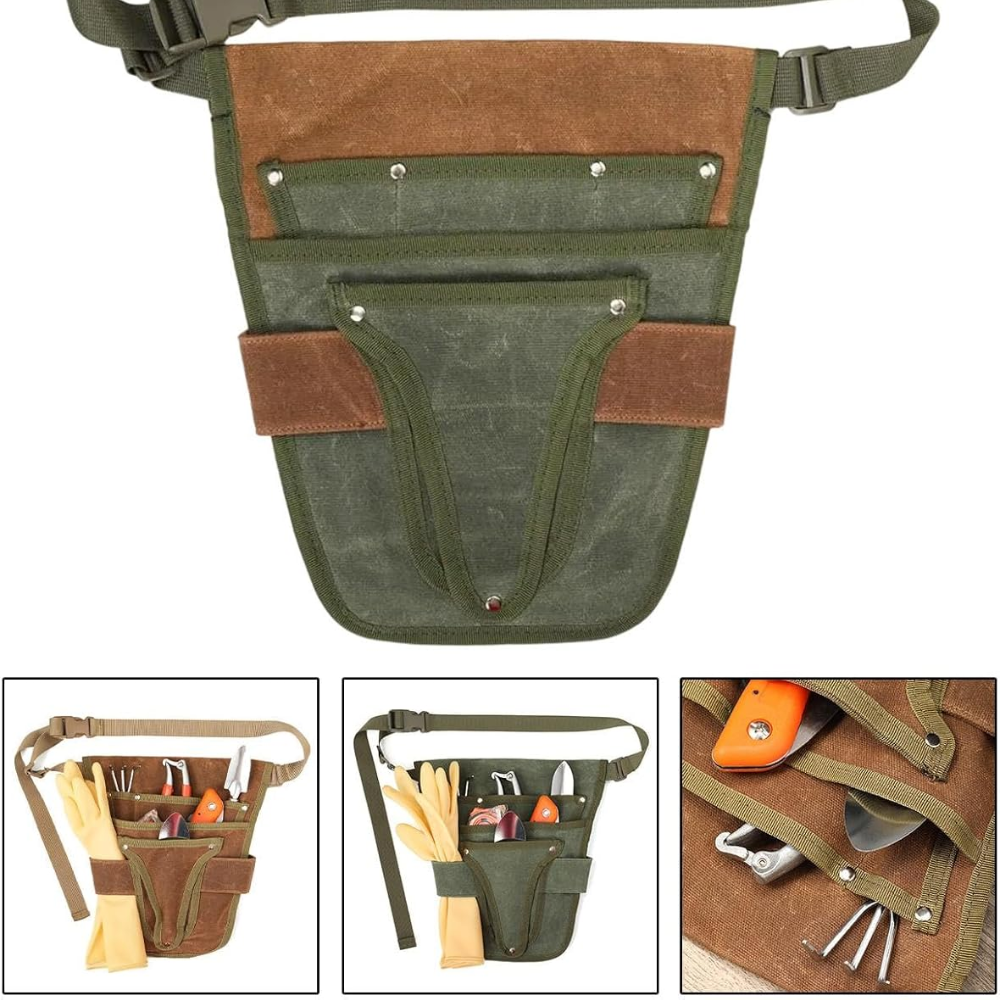 Garten Werkzeuggürtel mit Taschen – Tragbare Werkzeugtasche für Gartenarbeit, Pflanzenpflege & Outdoor