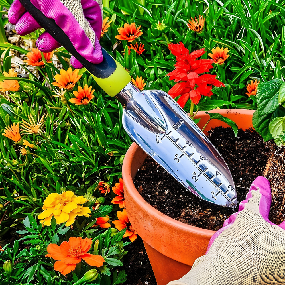 Gartenwerkzeug Set 5-teilig – Ergonomisches Garten Handwerkzeug mit Schaufel, Rechen, Hacke & Gartenschere