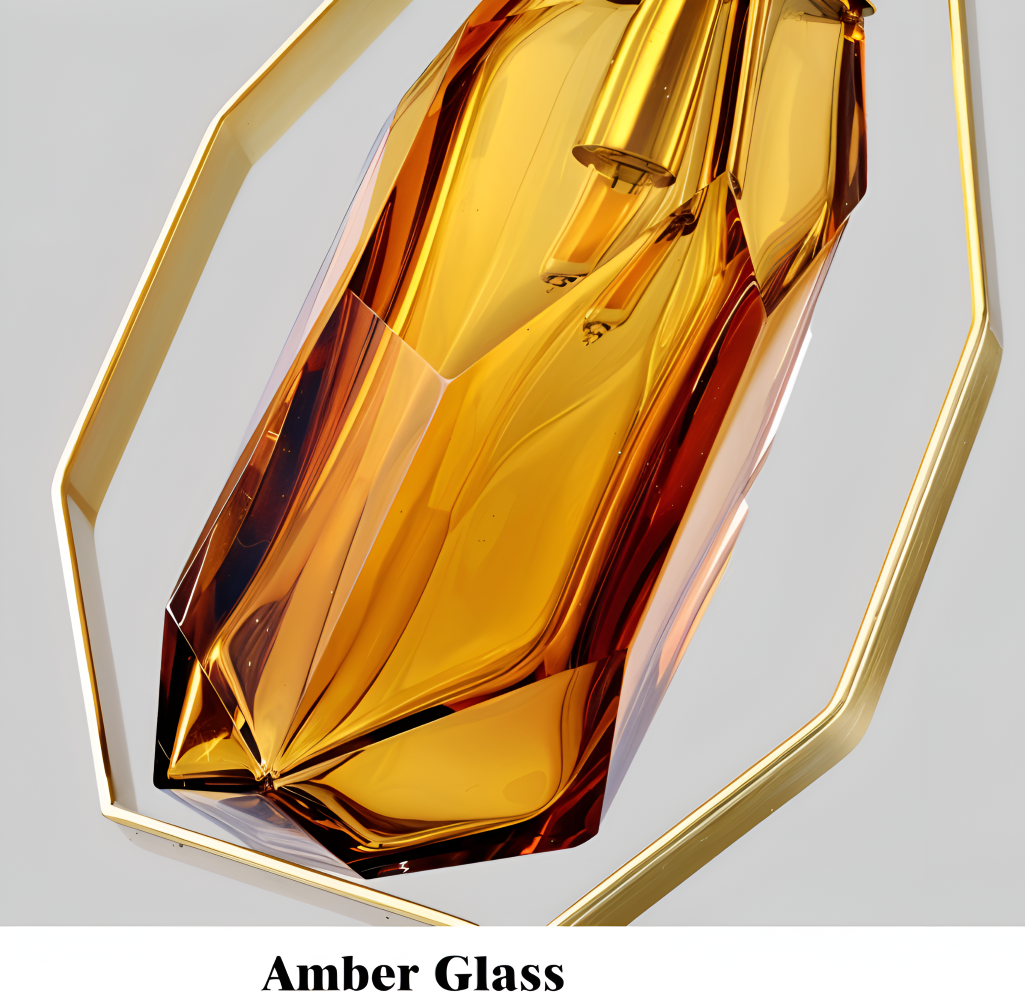 GemLit Pendelleuchte - Stilvolle Bernstein Grau Glas Hängelampe - Minimalistische Beleuchtung