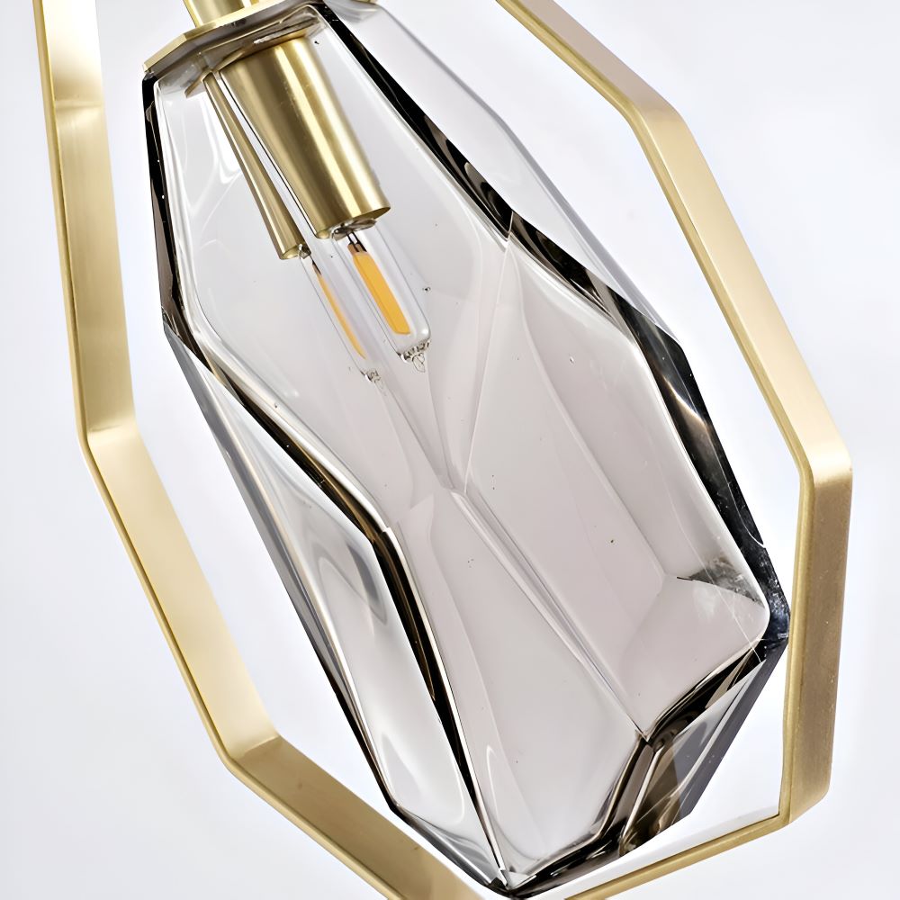 GemLit Pendelleuchte - Stilvolle Bernstein Grau Glas Hängelampe - Minimalistische Beleuchtung