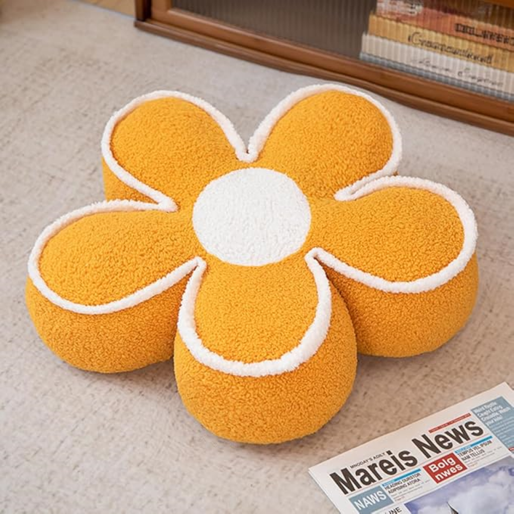 Gemütliches Dekokissen - Hautfreundliches Teddyfleece mit Blumenmuster für Wohnräume