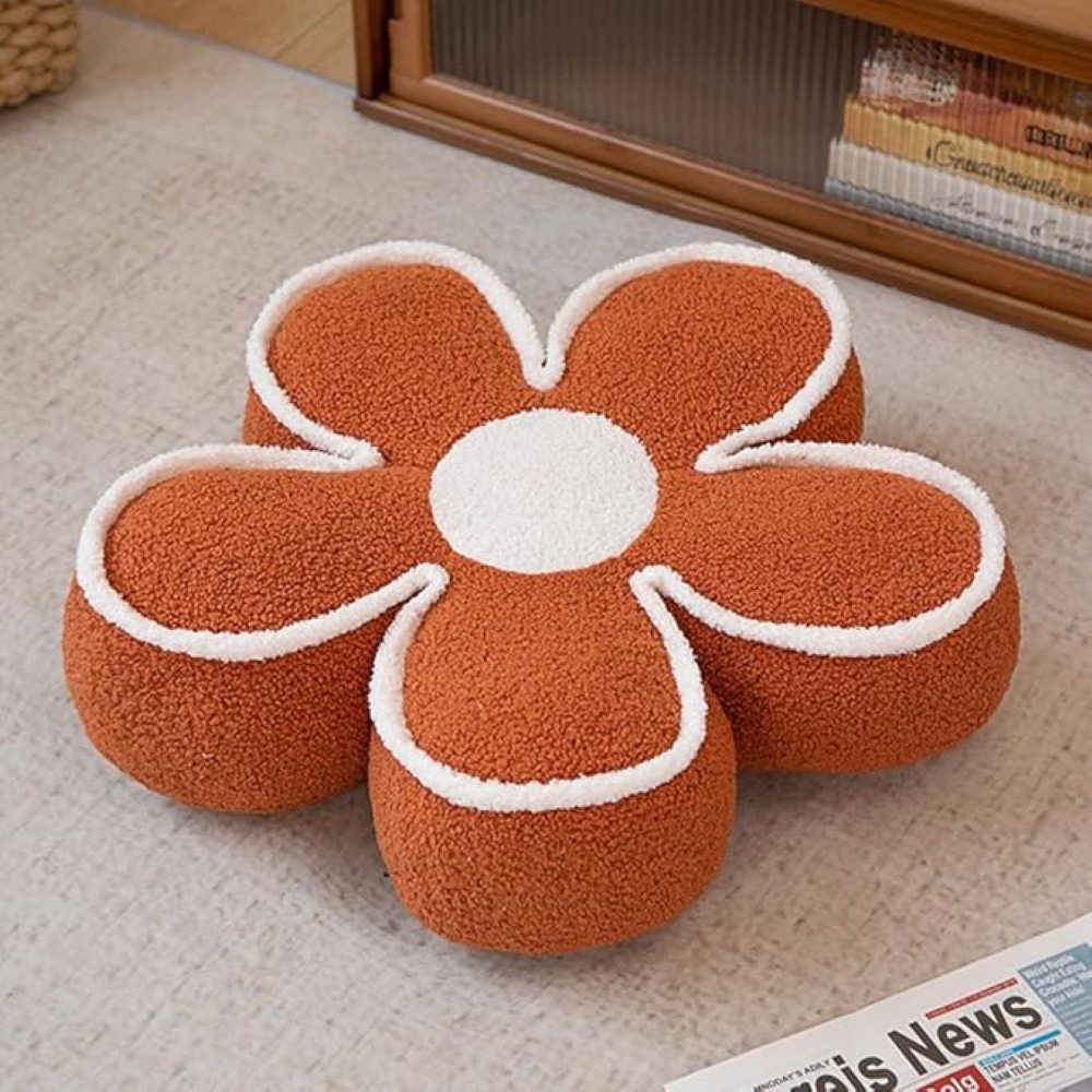 Gemütliches Dekokissen - Hautfreundliches Teddyfleece mit Blumenmuster für Wohnräume