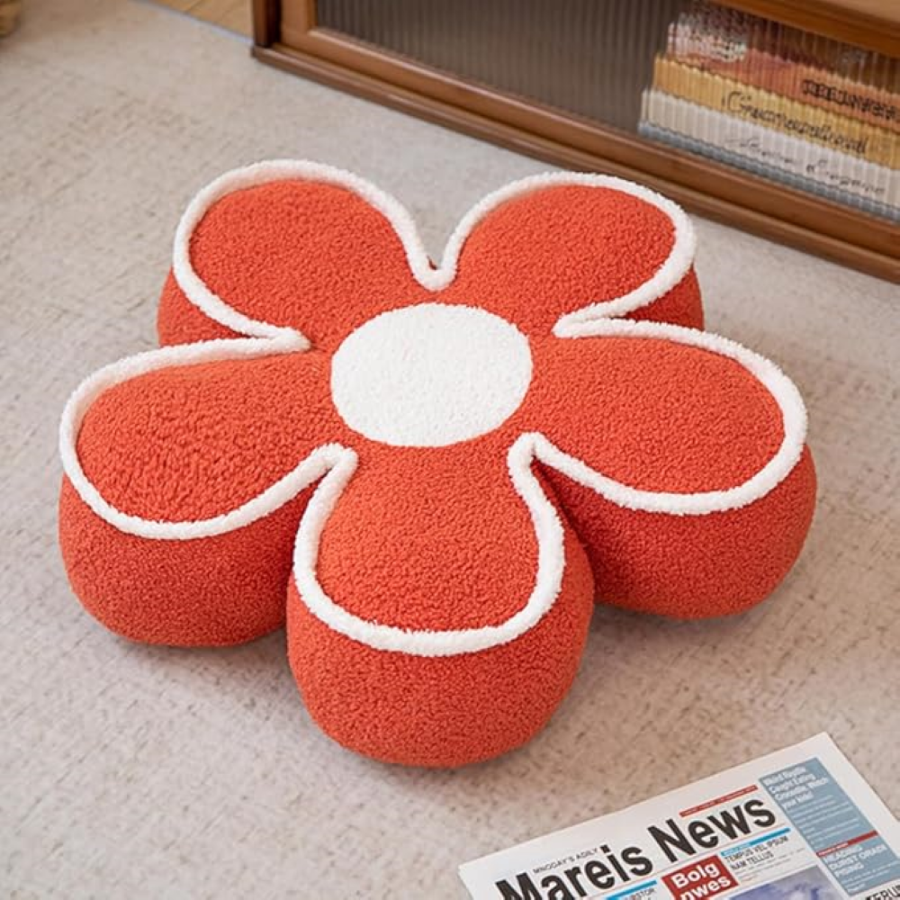 Gemütliches Dekokissen - Hautfreundliches Teddyfleece mit Blumenmuster für Wohnräume