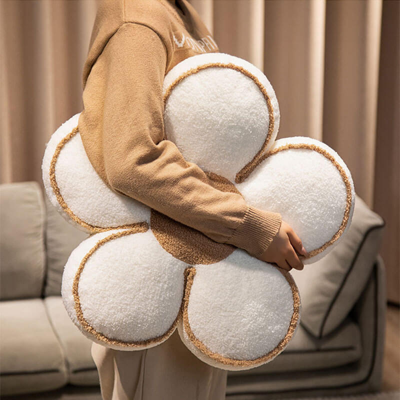 Gemütliches Dekokissen - Hautfreundliches Teddyfleece mit Blumenmuster für Wohnräume 3