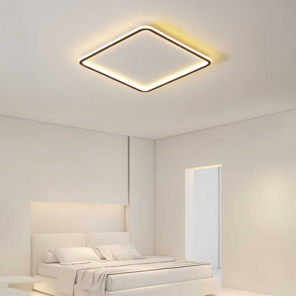 GeoBlack Deckenleuchte - Quadratische LED Leuchten für die Decke - Geometrische Deckeneinbauleuchten