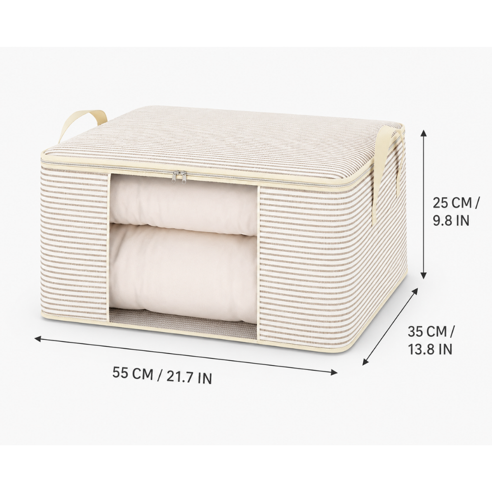Faltbare Aufbewahrungstasche mit Sichtfenster – Atmungsaktive Kleiderbox für Bettwäsche, Decken & Schrank