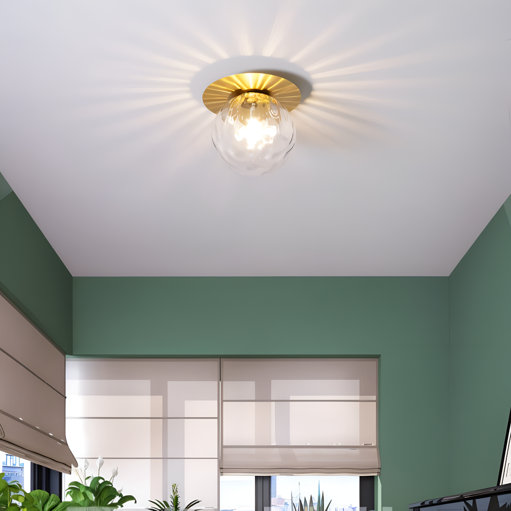 GlobeGlist Deckenleuchte - Stilvolle Mattierte & Klare Kristallkugel LED Deckenleuchte