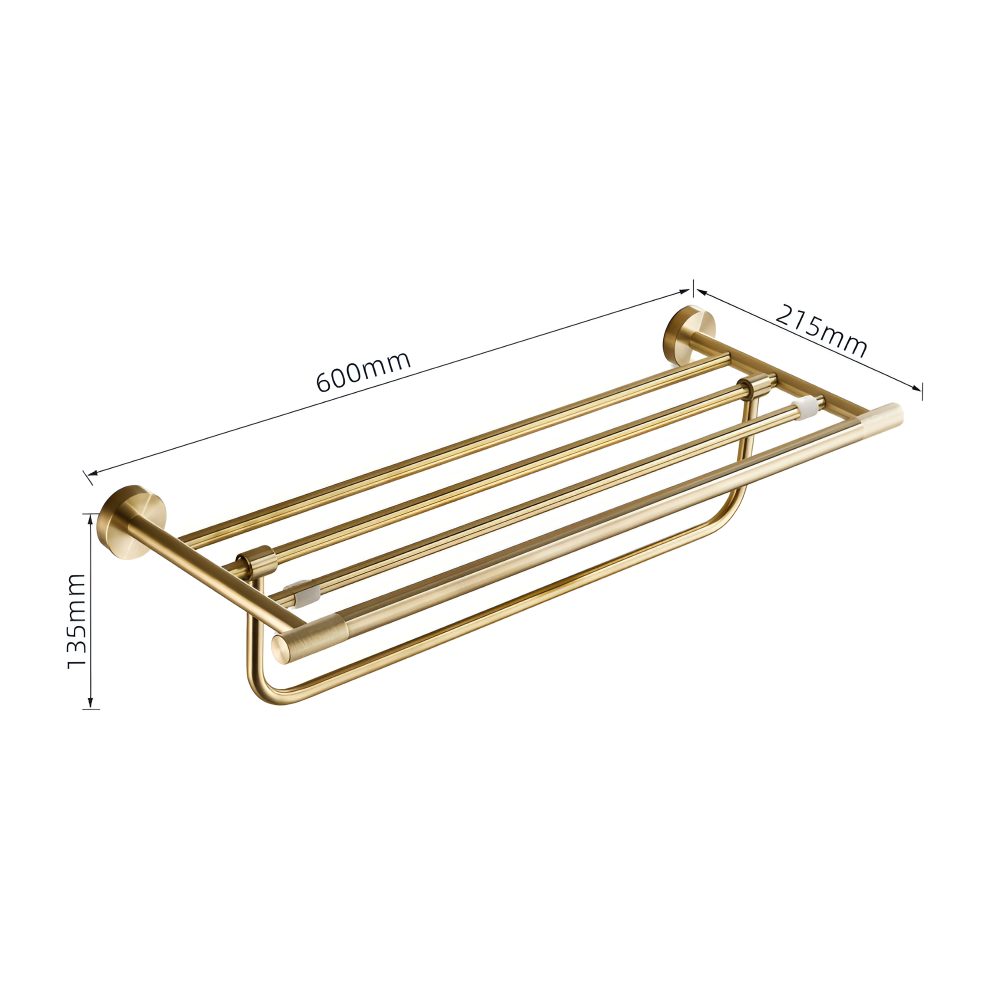 Handtuchhalter Gold Gebürstet - Edelstahl Wandmontage Handtuchstange