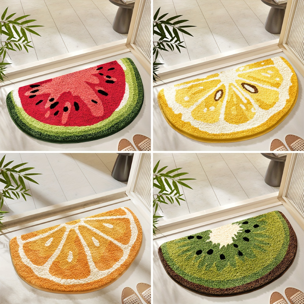 Halbkreis Badematte Rutschfest – Ultraweicher Badeteppich, Saugfähig, Waschbar, 40x60cm/80x120cm, Polyester