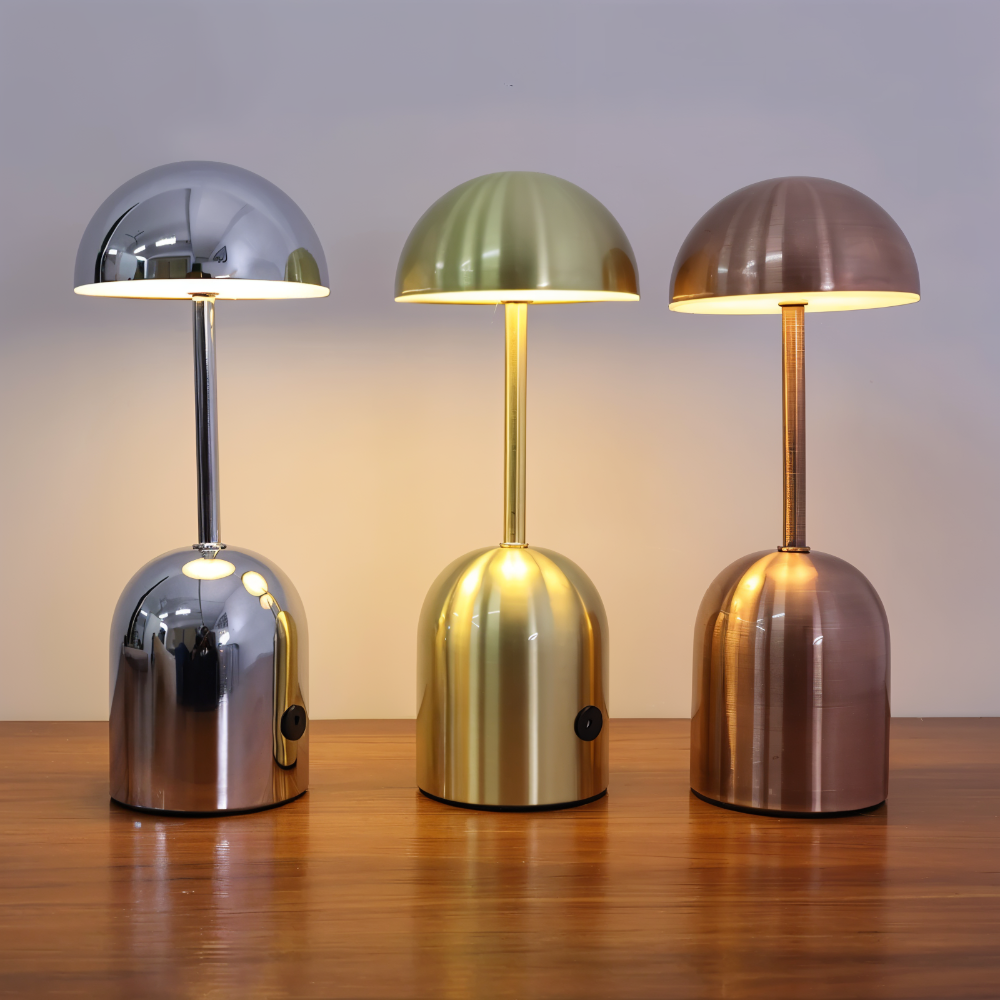 HalfOrb Tischleuchte - Elegante Metallic Kuppel LED Lampe