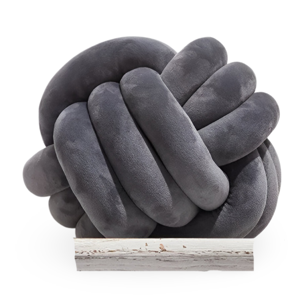 Handgefertigtes geknotetes rundes Samt-Wurfkissen - Gemütliches modernes Plüschkissen für die Wohnkultur