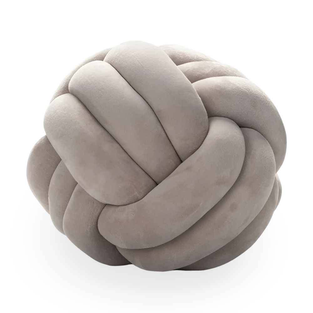 Handgefertigtes geknotetes rundes Samt-Wurfkissen - Gemütliches modernes Plüschkissen für die Wohnkultur