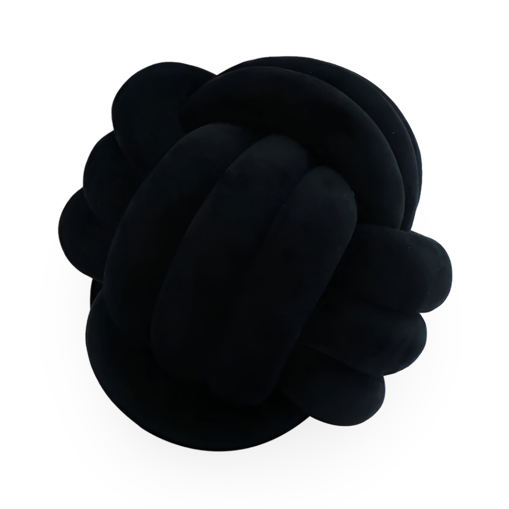 Handgefertigtes geknotetes rundes Samt-Wurfkissen - Gemütliches modernes Plüschkissen für die Wohnkultur