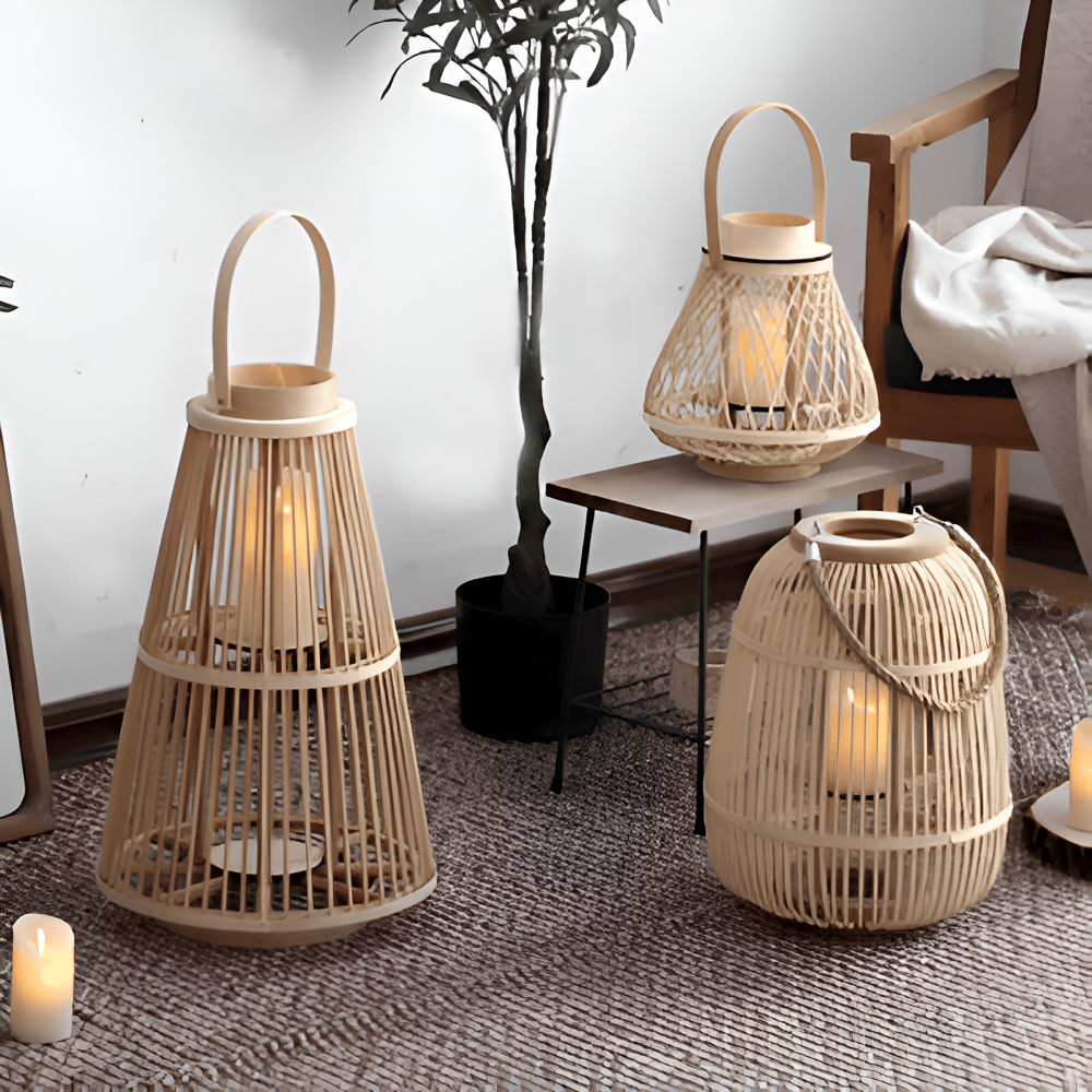 Handgefertigte Rattanlaternen für die Wohnkultur - Bohemian Style Beleuchtung