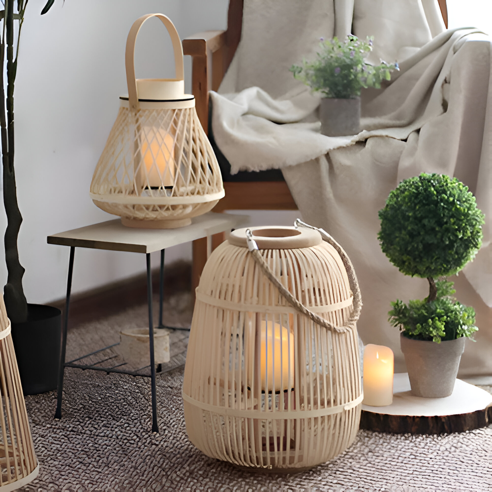 Handgefertigte Rattanlaternen für die Wohnkultur - Bohemian Style Beleuchtung