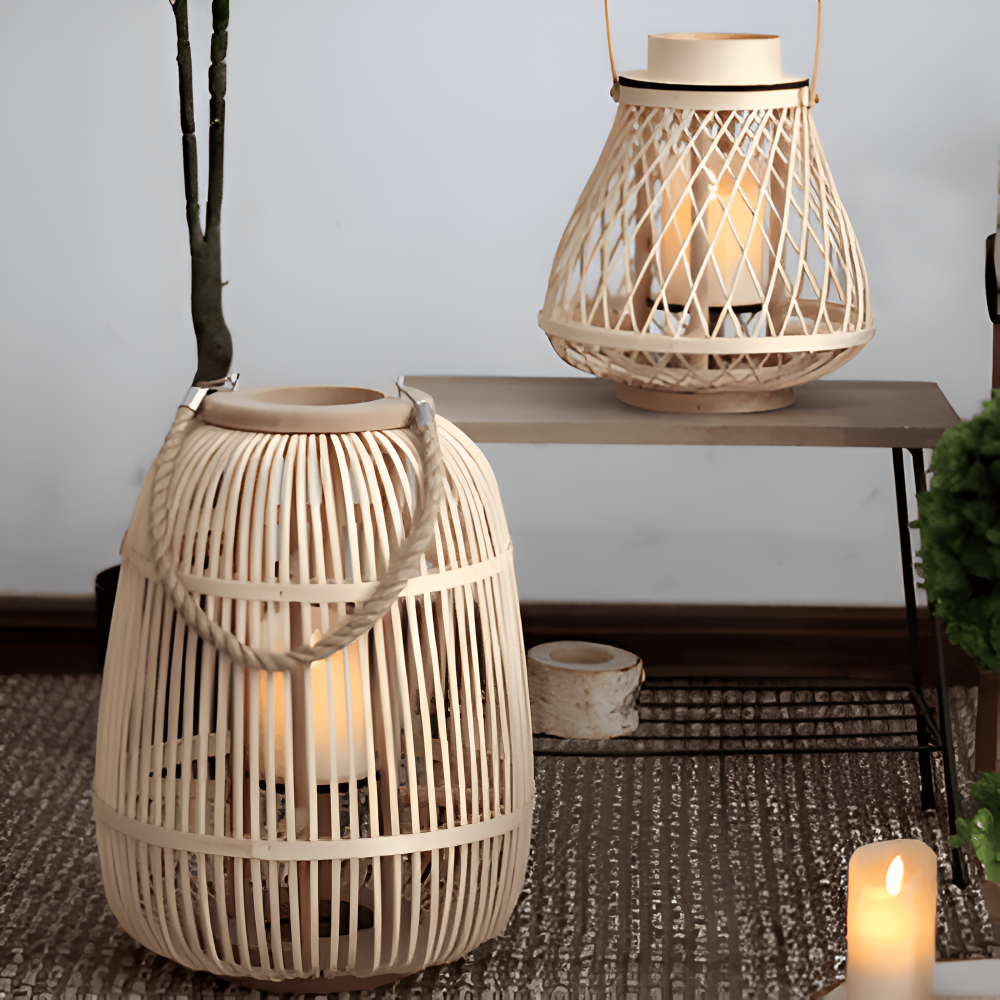 Handgefertigte Rattanlaternen für die Wohnkultur - Bohemian Style Beleuchtung