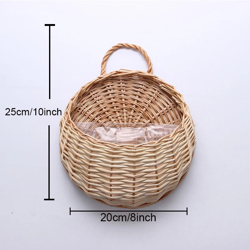 Handgefertigter Rattan Wandkorb - Natürliche Eleganz für Pflanzen und Blumen 10